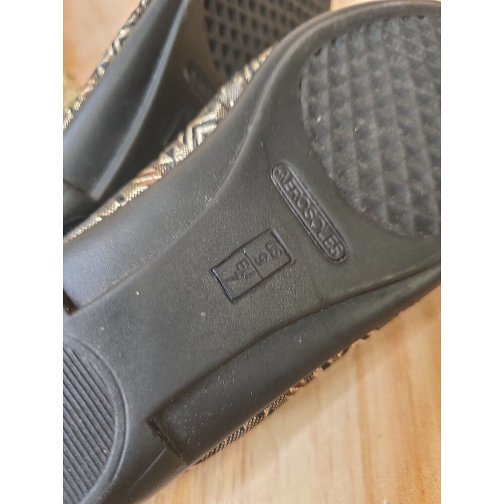 AEROSOLES BETUNIA Slip-On Loafer Soft BLACK WITH GOLD DESIGNS Size 9 - Picture 9 of 10